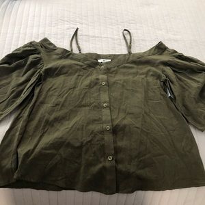 Olive Off Shoulder Flow Top 🎁